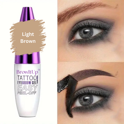 Peel&Brow | Easy Peel-Off Eyebrow Sweatproof, Brown Tattoo Tint