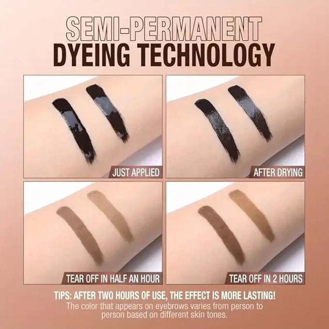 Peel&Brow | Easy Peel-Off Eyebrow Sweatproof, Brown Tattoo Tint