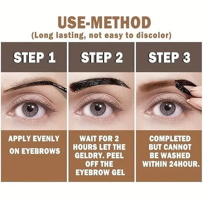 Peel&Brow | Easy Peel-Off Eyebrow Sweatproof, Brown Tattoo Tint