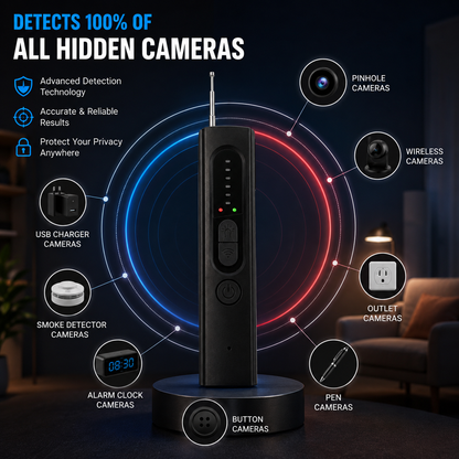 AI Powered Camera Detector, Portable GPS Tracker & Listening Device Finder