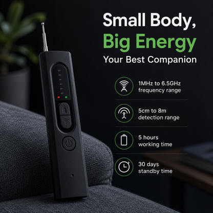 AI Powered Camera Detector, Portable GPS Tracker & Listening Device Finder